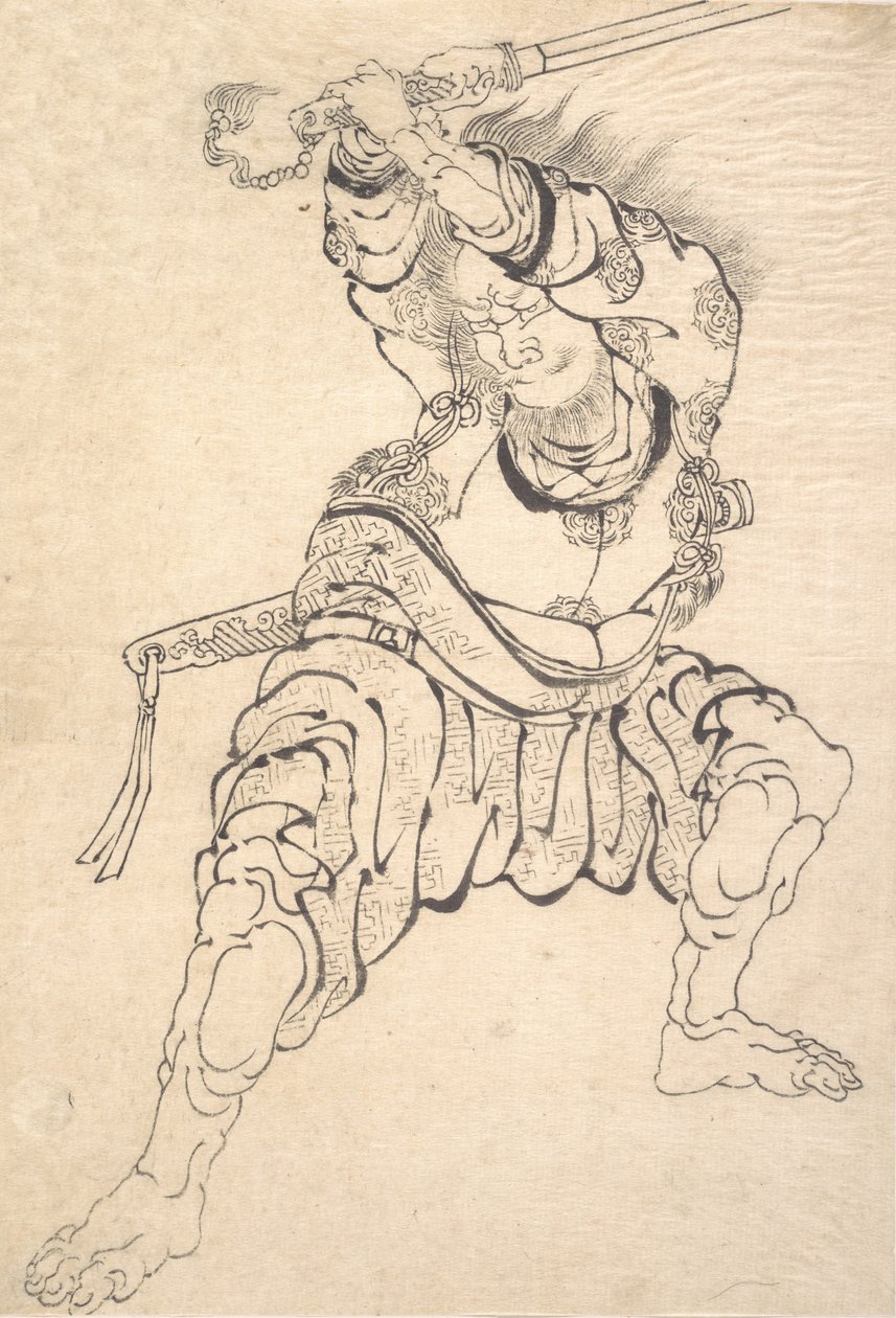 Um guerreiro. de Katsushika Hokusai