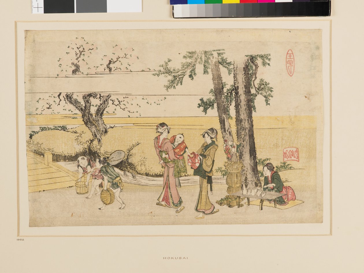 Uma cena à beira do caminho, Oji de Katsushika Hokusai