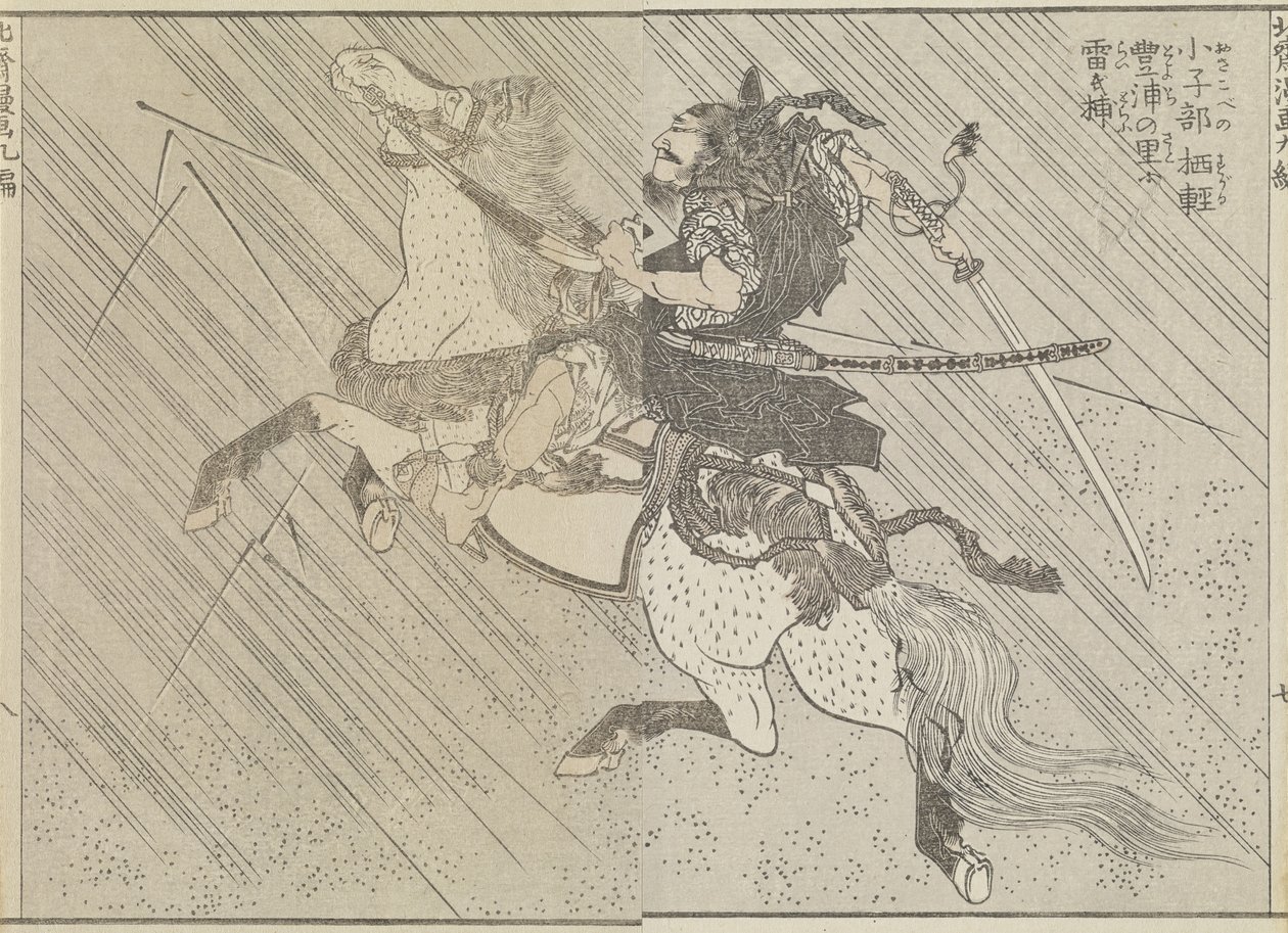 Campo de Batalha, c. 1840 (impressão em xilogravura) de Katsushika Hokusai