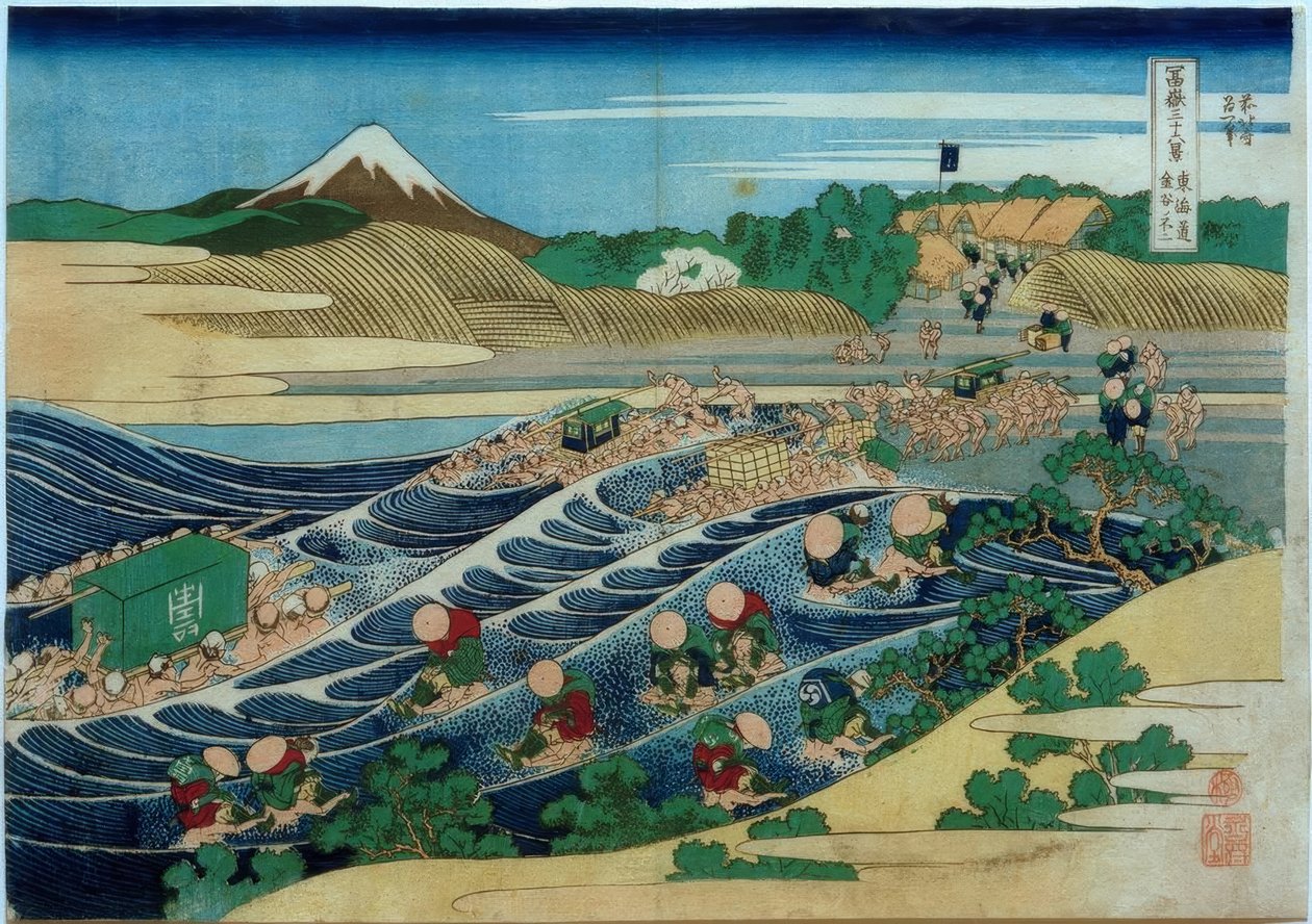 Monte Fuji, visto de Kanaya na rua Tôkaidô de Katsushika Hokusai