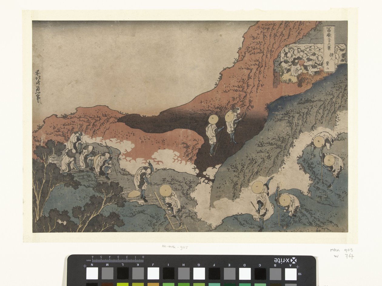 Mountaineers
Shojin tozan (título sobre o objecto)
36 vistas do Monte Fuji (título da série)
Fugaku sanjurokkei (título da série sobre o objecto) de Katsushika Hokusai