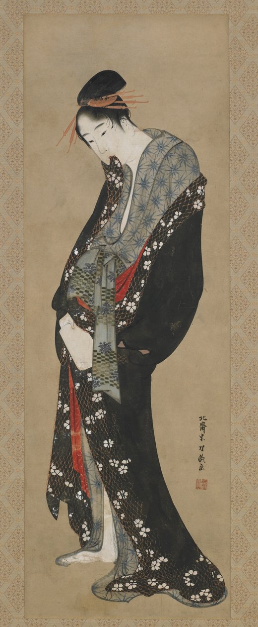 Cortesia, Período Edo (tinta e cor no papel) de Katsushika Hokusai