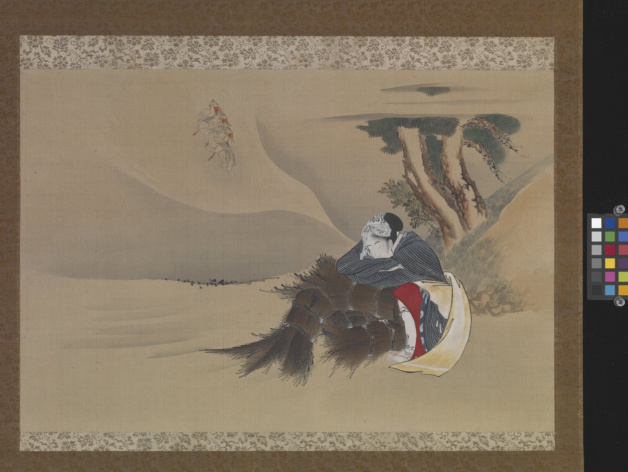 Sonho do Colector do Rush (tinta, cores sobre seda) de Katsushika Hokusai