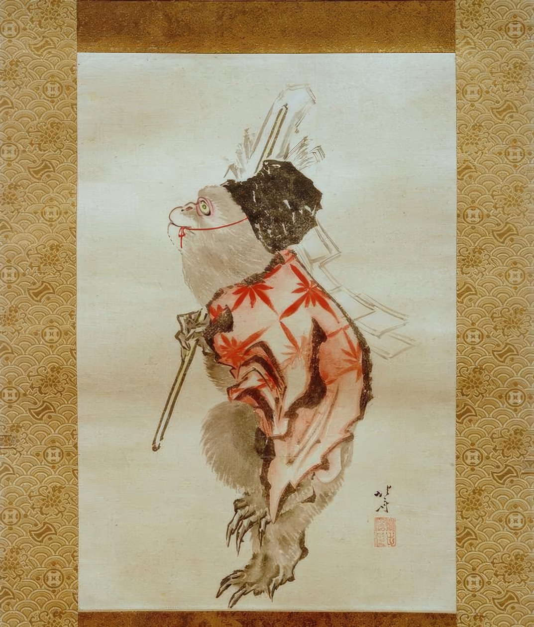 Macaco treinado de Katsushika Hokusai