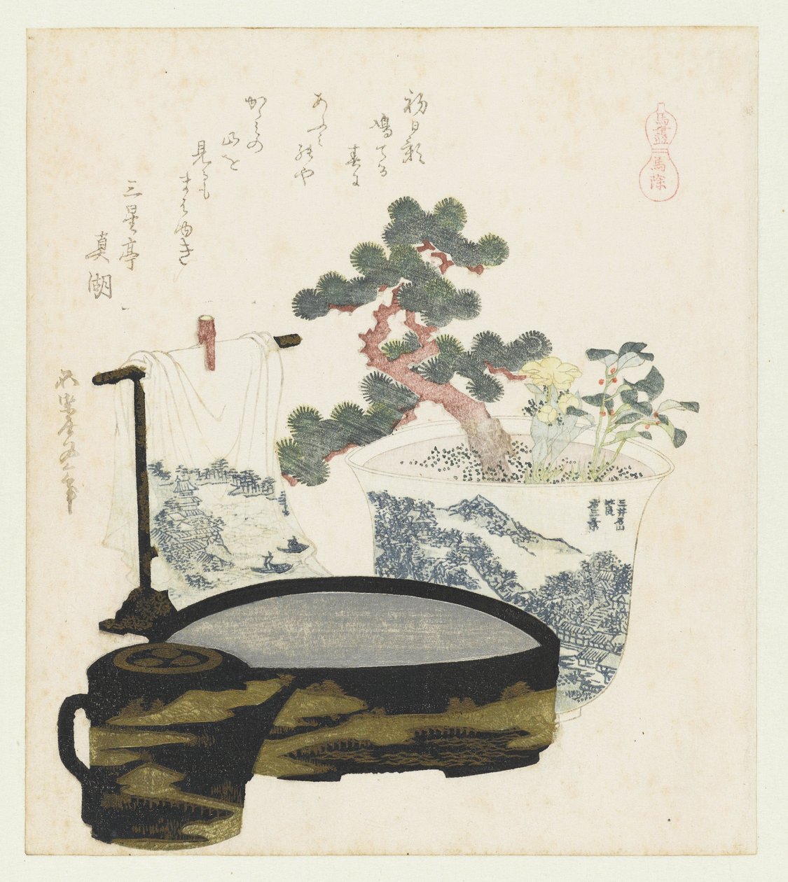 Um amuleto de cavalo
Mayoke (título sobre o objecto)
Uma série com cavalos (título da série)
Umazukushi (título da série sobre o objecto) de Katsushika Hokusai