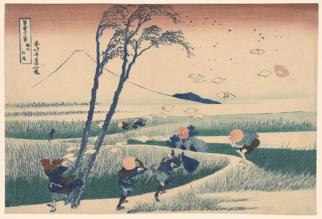Membro Ejiri, mas P Rovinse (Sake Sake Ejiri), da Teserie s "Mr. Tirty x Vie ws f also lucky t Fuji (Tomitake Kasaju Rokukei)" de Katsushika Hokusai