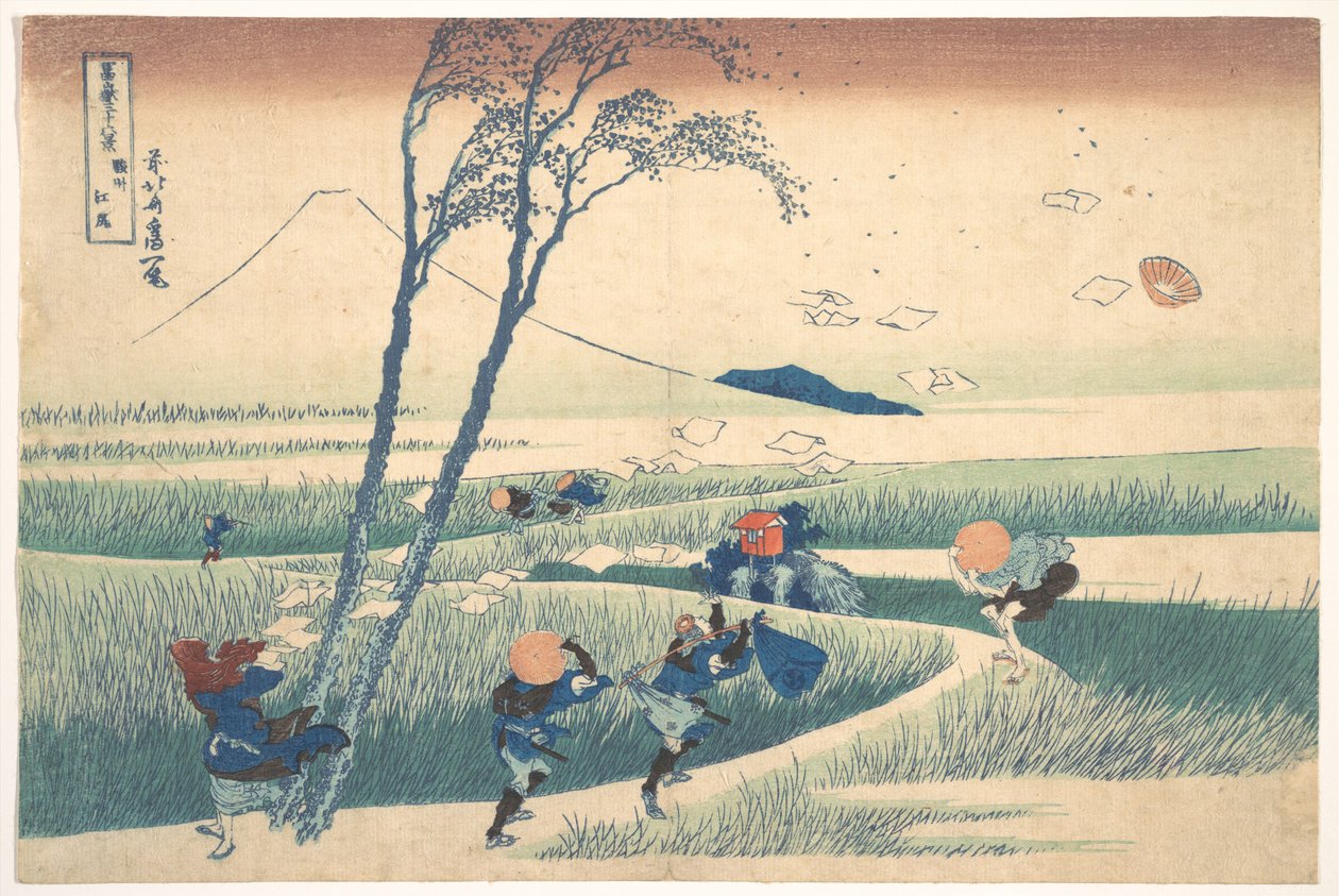 Ejiri, na província de Suruga (Sunshū Ejiri), da série «Trinta e seis vistas do Monte Fuji» (Fugaku sanjūrokkei) de Katsushika Hokusai