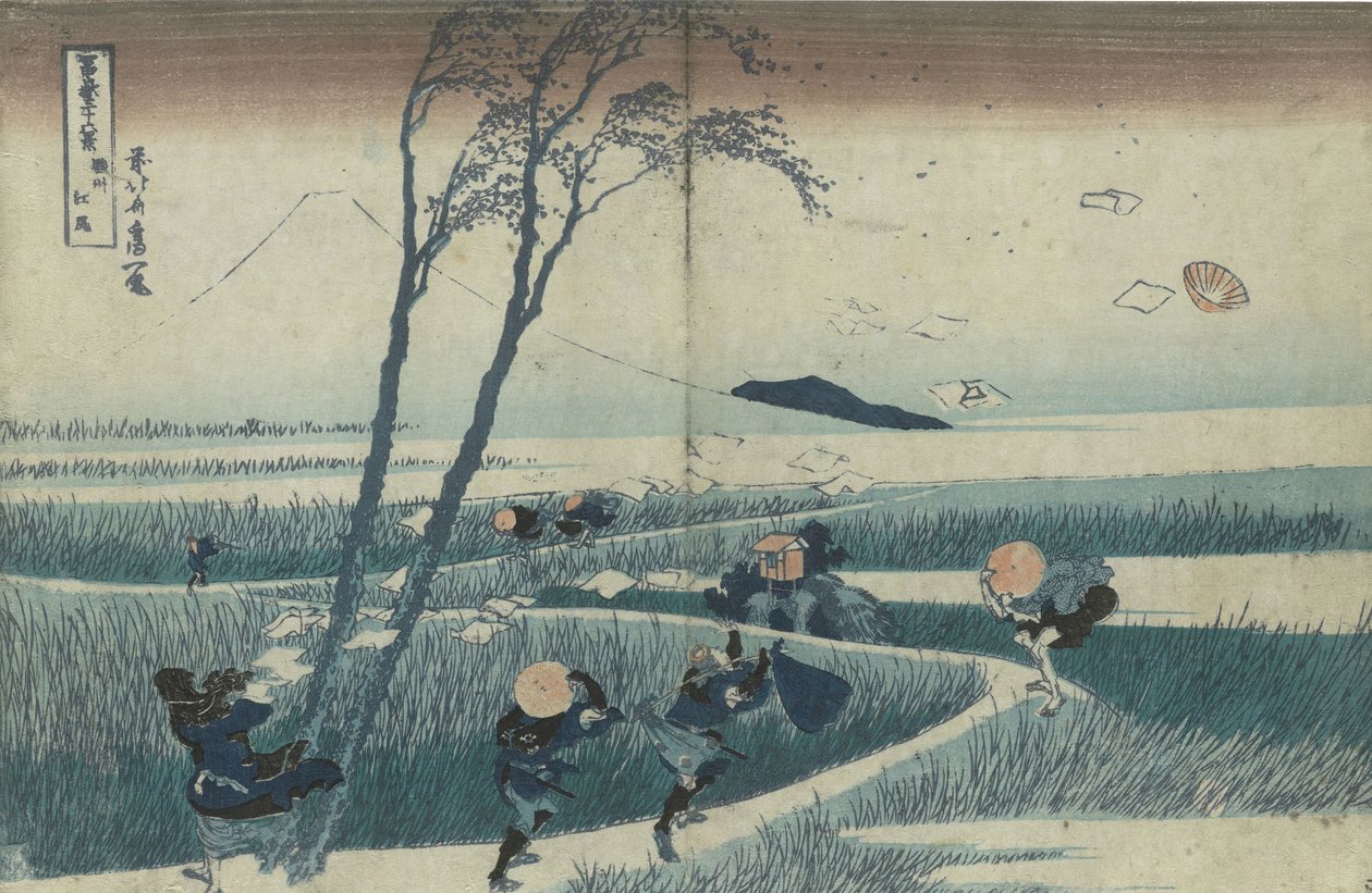 Ejiri, na província de Suruga, da série Trinta e Seis Vistas do Monte Fuji, c. 1830 de Katsushika Hokusai