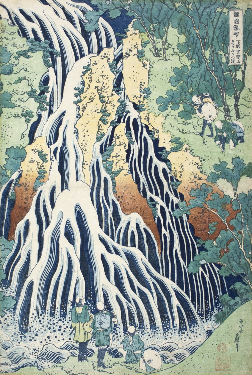 Cascatas de Kirifuri no Monte Kurokami, província de Shimotsuke de Katsushika Hokusai