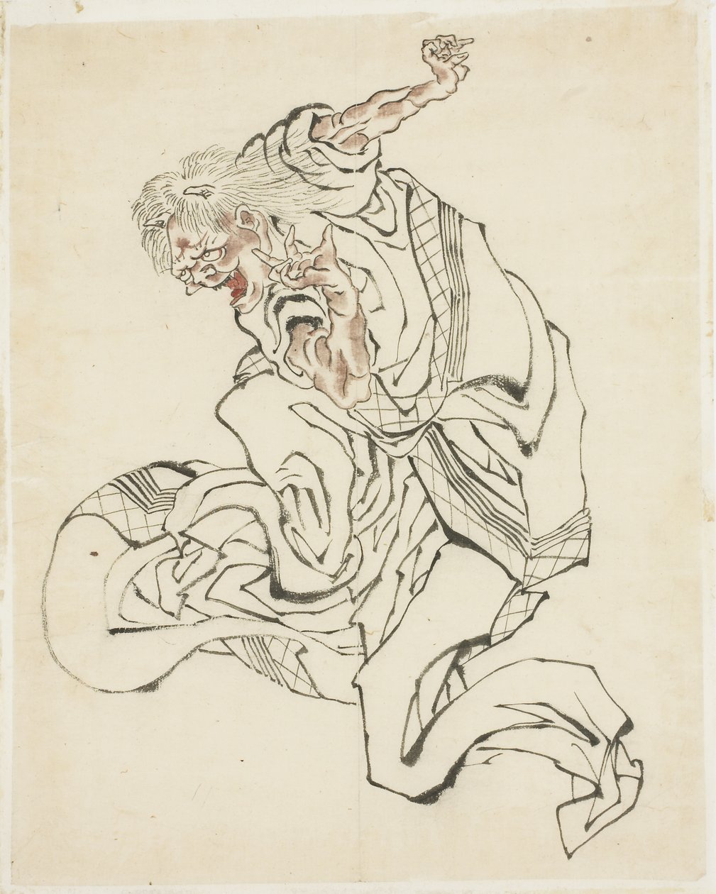 Oni feminina (ilustração para um conto folclórico), ca. 1815-49 (tinta e cor no papel) de Katsushika Hokusai