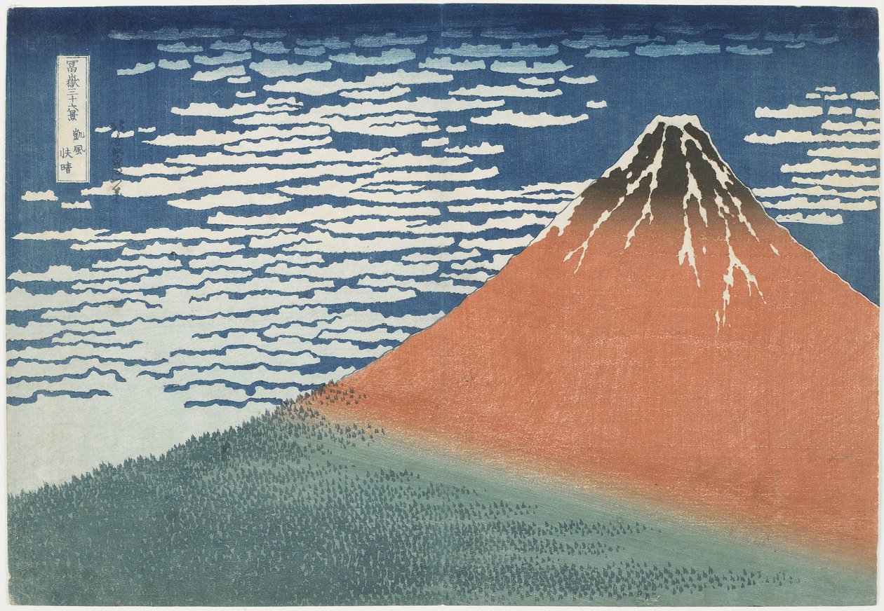 Vento Fino, Tempo Claro, 1831-1834 (impressão em xilogravura a cores) de Katsushika Hokusai