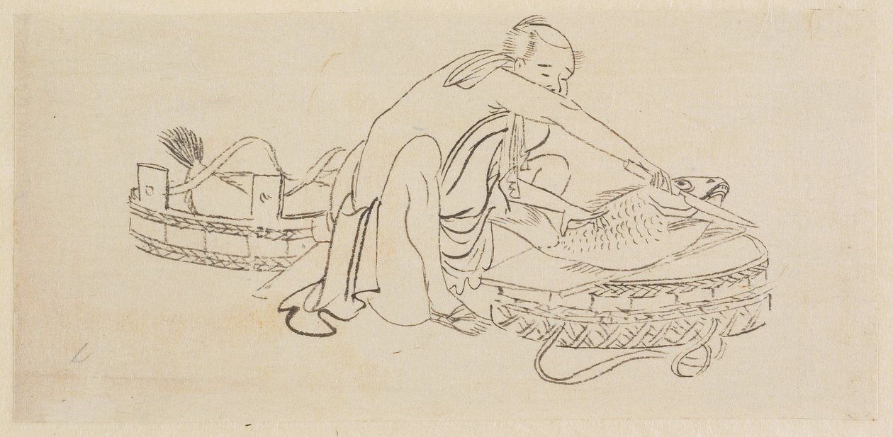 Vendedor de peixe de Katsushika Hokusai