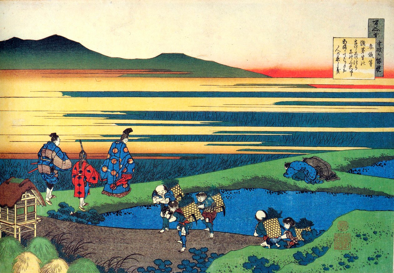 Da série cem poemas por cem poetas: Sanji Hitoshi, c1830. de Katsushika Hokusai