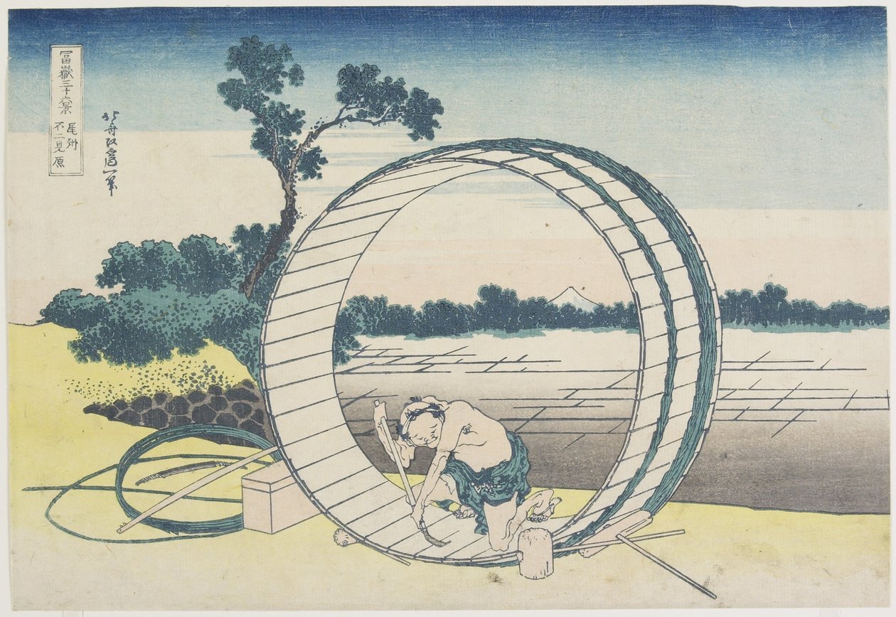 Fujimigahara na província de Owari, 1831-1834 de Katsushika Hokusai