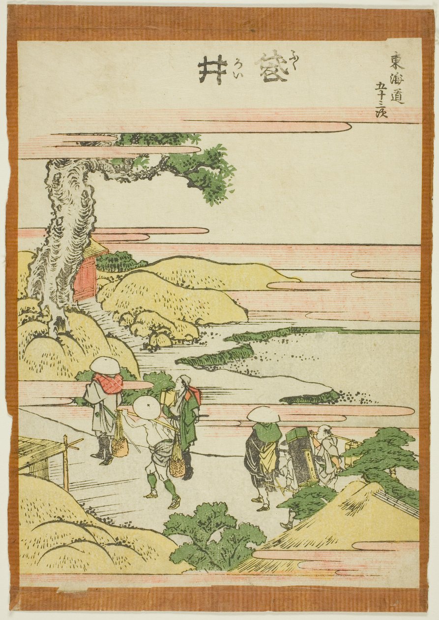Fukoroi, da série "Cinquenta e três estações do Tokaido (Tokaido gojusan tsugi)" de Katsushika Hokusai