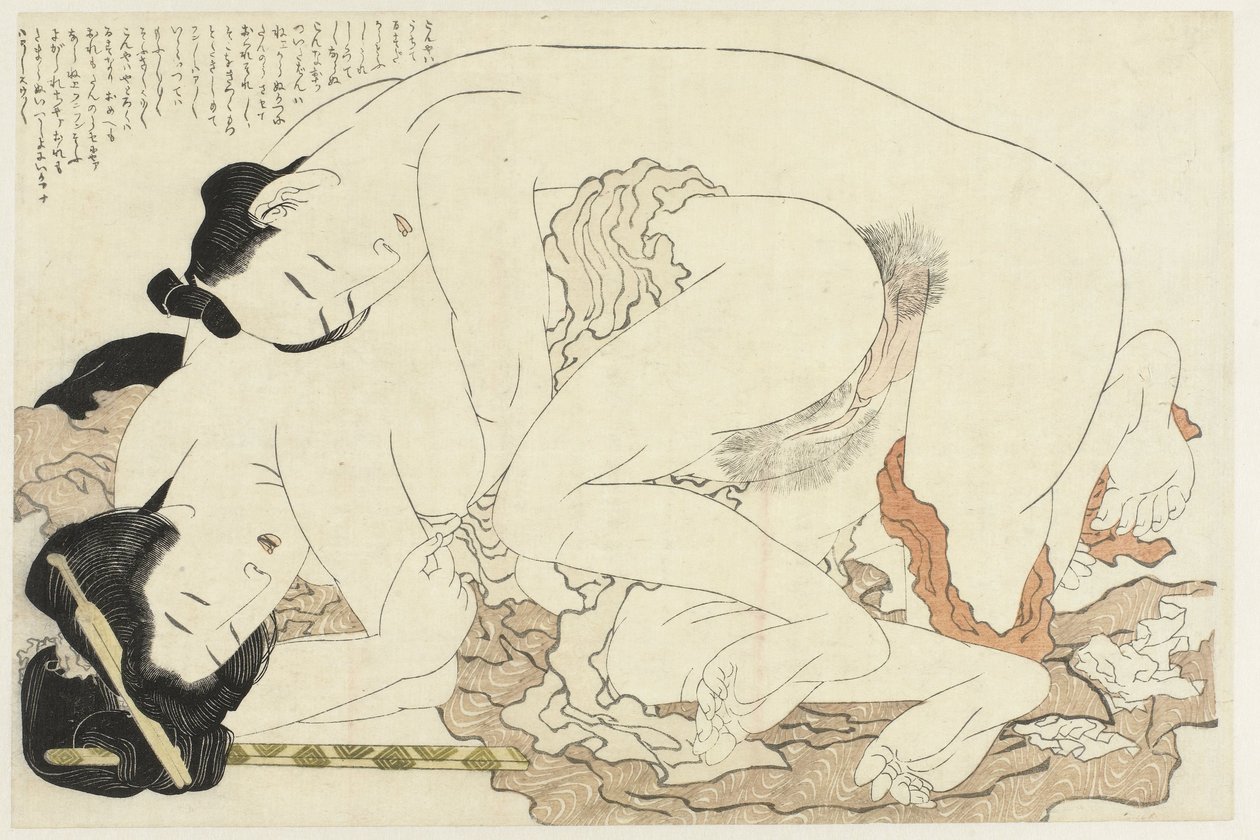 Mulher casada com amante A planta Adonis (título da série) Fukujuso (título da série) de Katsushika Hokusai