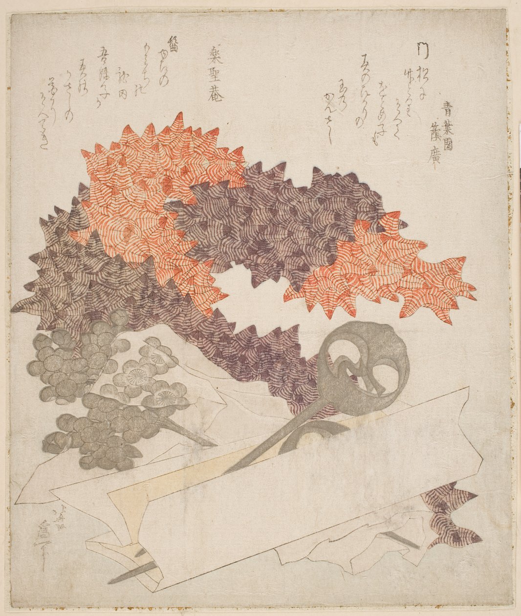 Ornamentos capilares, c.1820 (impressão em bloco de madeira) de Katsushika Hokusai