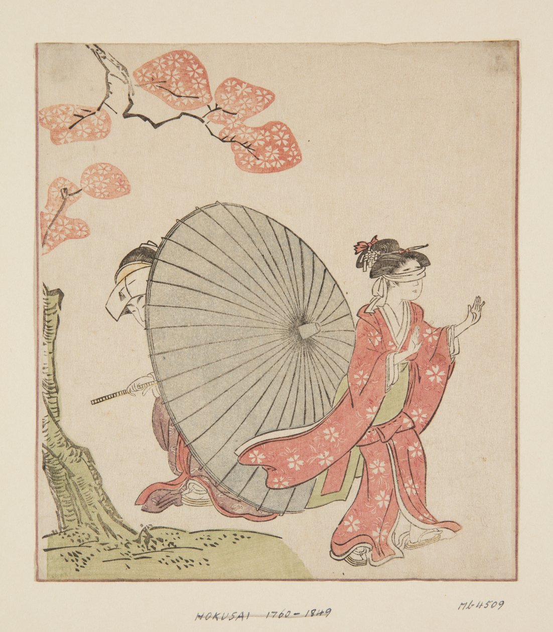Hide and Seek (impressão em bloco de madeira a cores) de Katsushika Hokusai