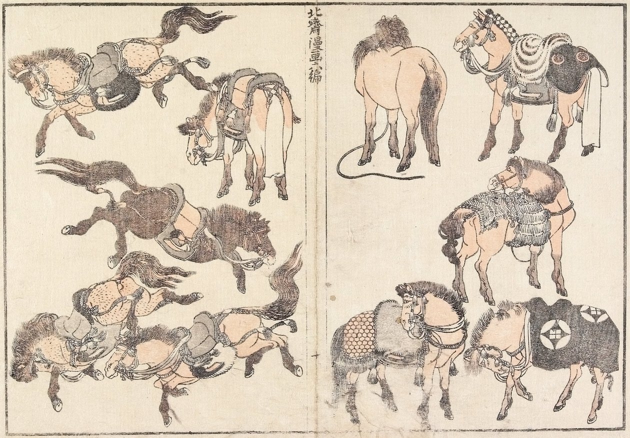 Cavalos de Katsushika Hokusai