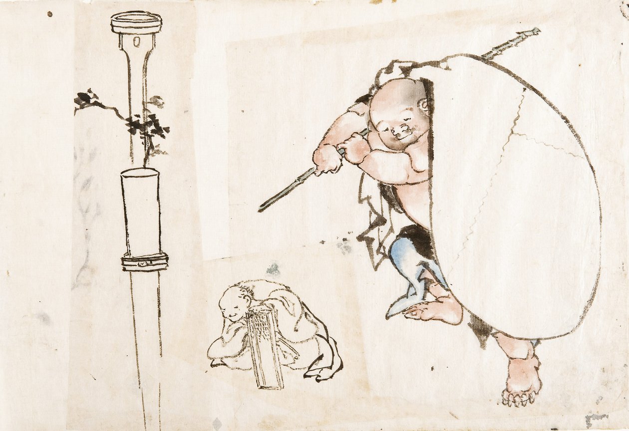 Hotei, primeiro trimestre do século XIX .. de Katsushika Hokusai