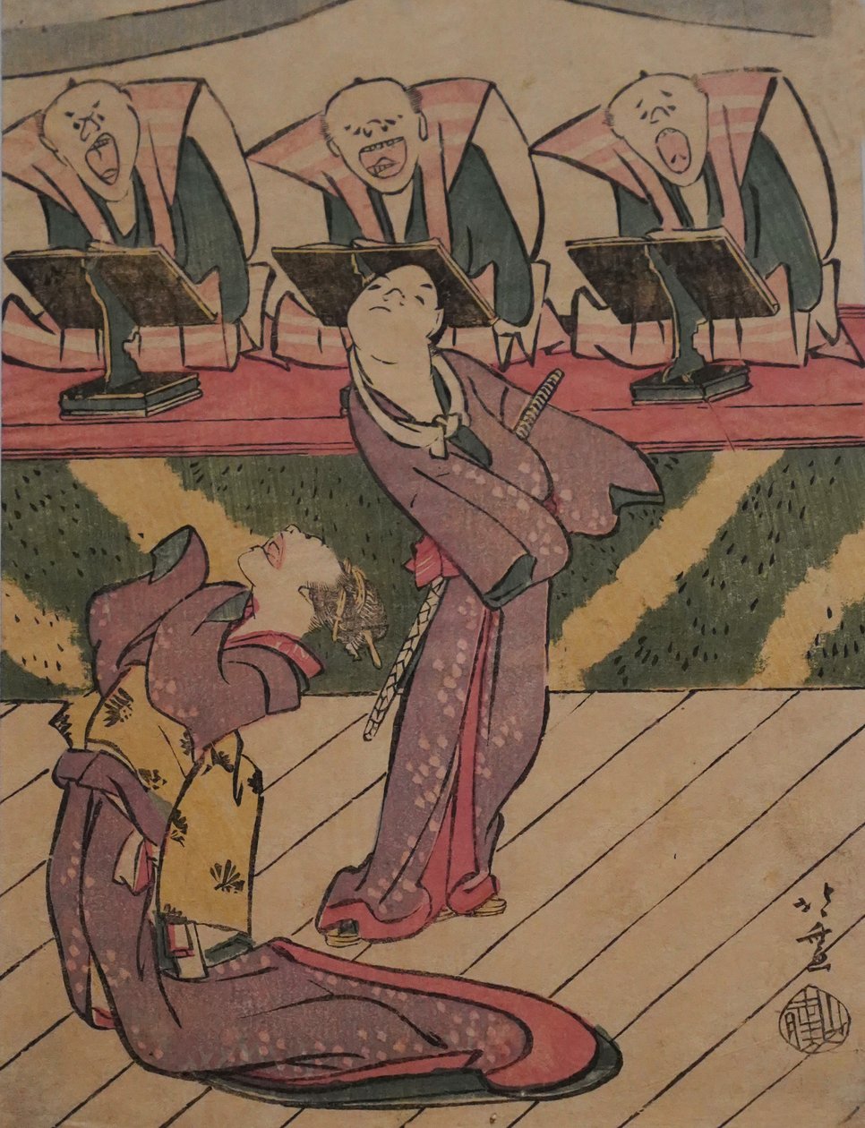 Palco Kabuki, c. 1811-13 (gravura) de Katsushika Hokusai