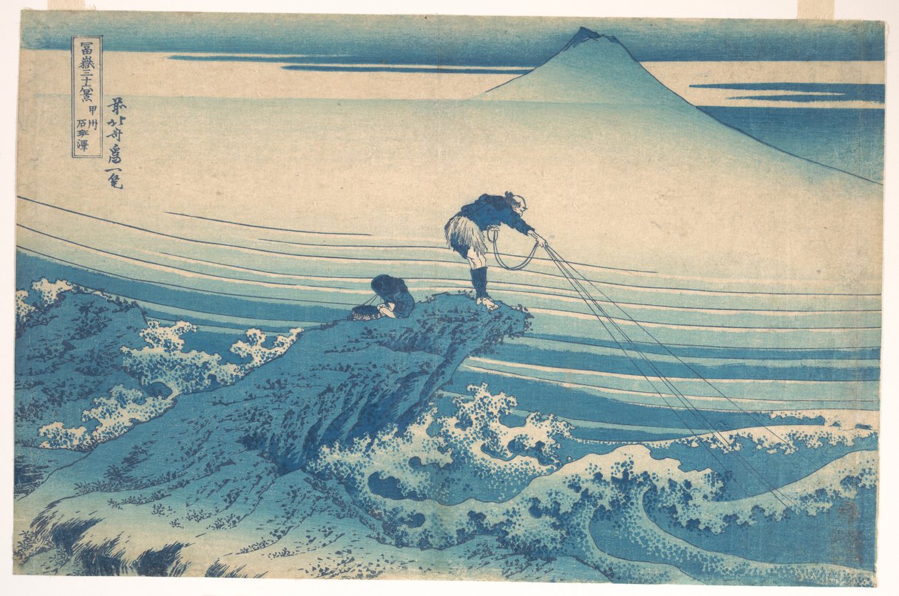 Kajikazawa, na província de Kai (Kōshū Kajikazawa), da série «Trinta e seis vistas do Monte Fuji» (Fugaku sanjūrokkei) de Katsushika Hokusai