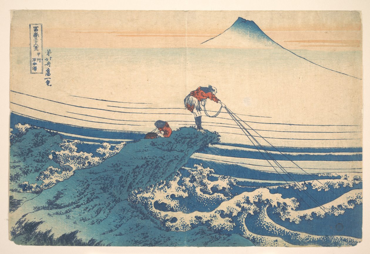 Kajikazawa, na província de Kai (Kōshū Kajikazawa), da série «Trinta e seis vistas do Monte Fuji» (Fugaku sanjūrokkei) de Katsushika Hokusai