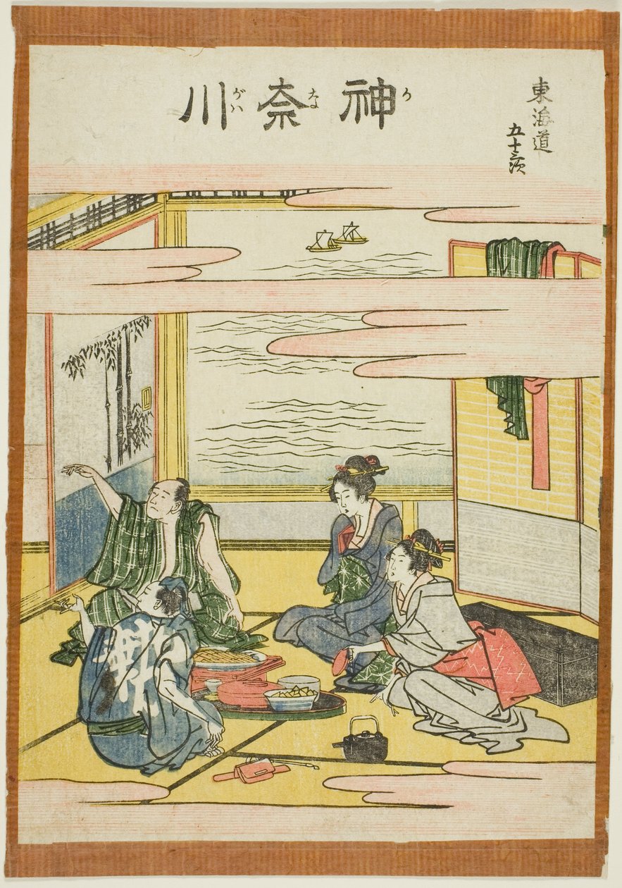 Kanagawa, da série "Cinquenta e três estações do Tokaido (Tokaido gojusan tsugi)" de Katsushika Hokusai