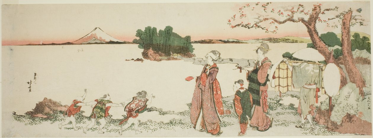 Senhoras em Shichirigahama de Katsushika Hokusai