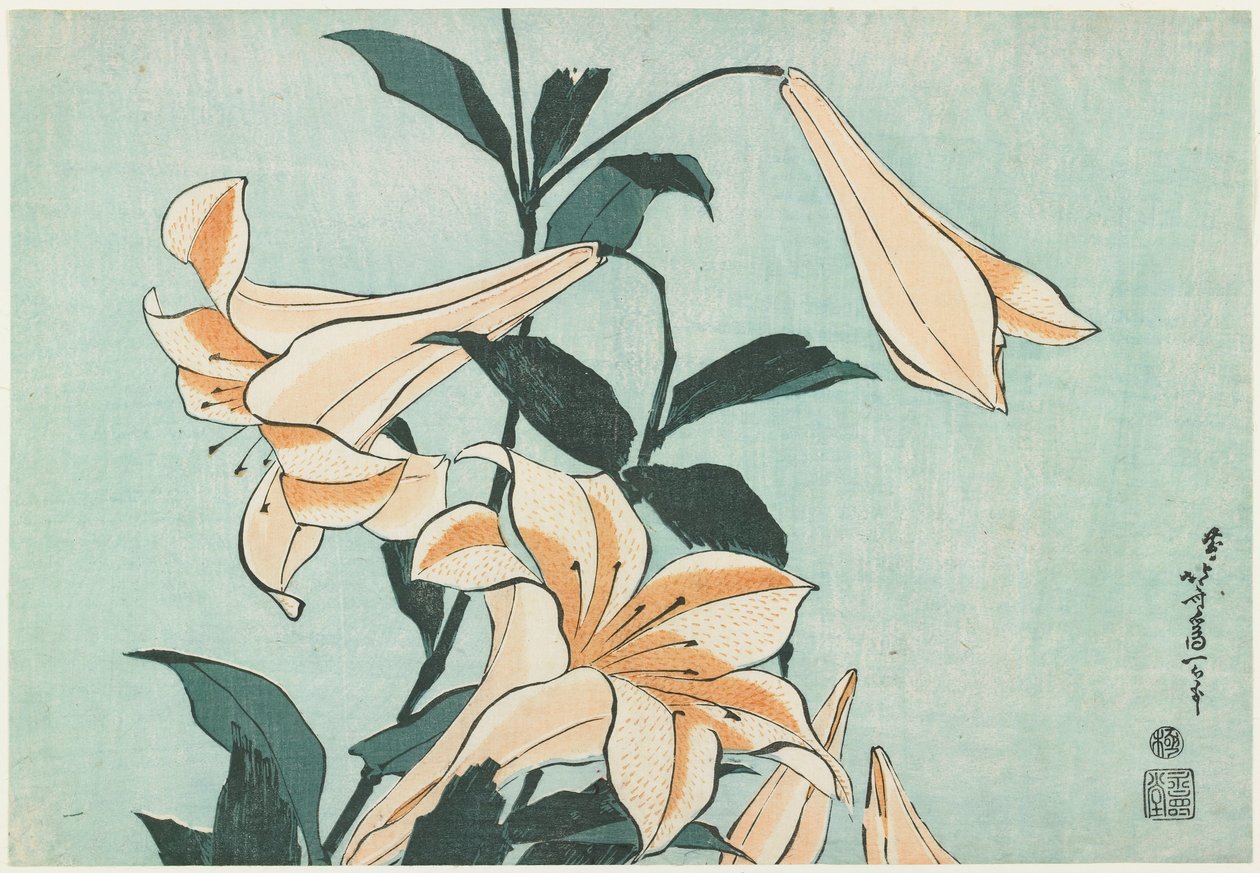 Lírios de Katsushika Hokusai
