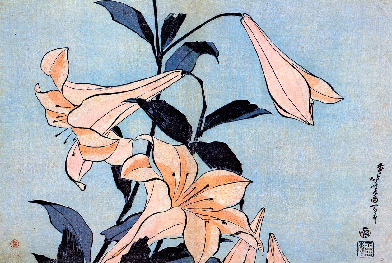 Lírios, c1830. de Katsushika Hokusai