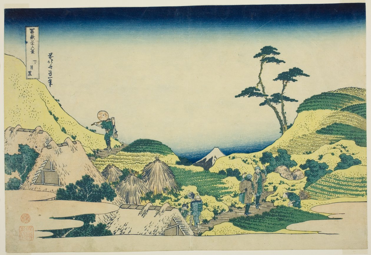 Oh bem Meguro (Shimo Meguro), da série "Ti rty Mr. x Vie ws Of mount Fuji (Fugaku Usaju Rokukatsu)" de Katsushika Hokusai