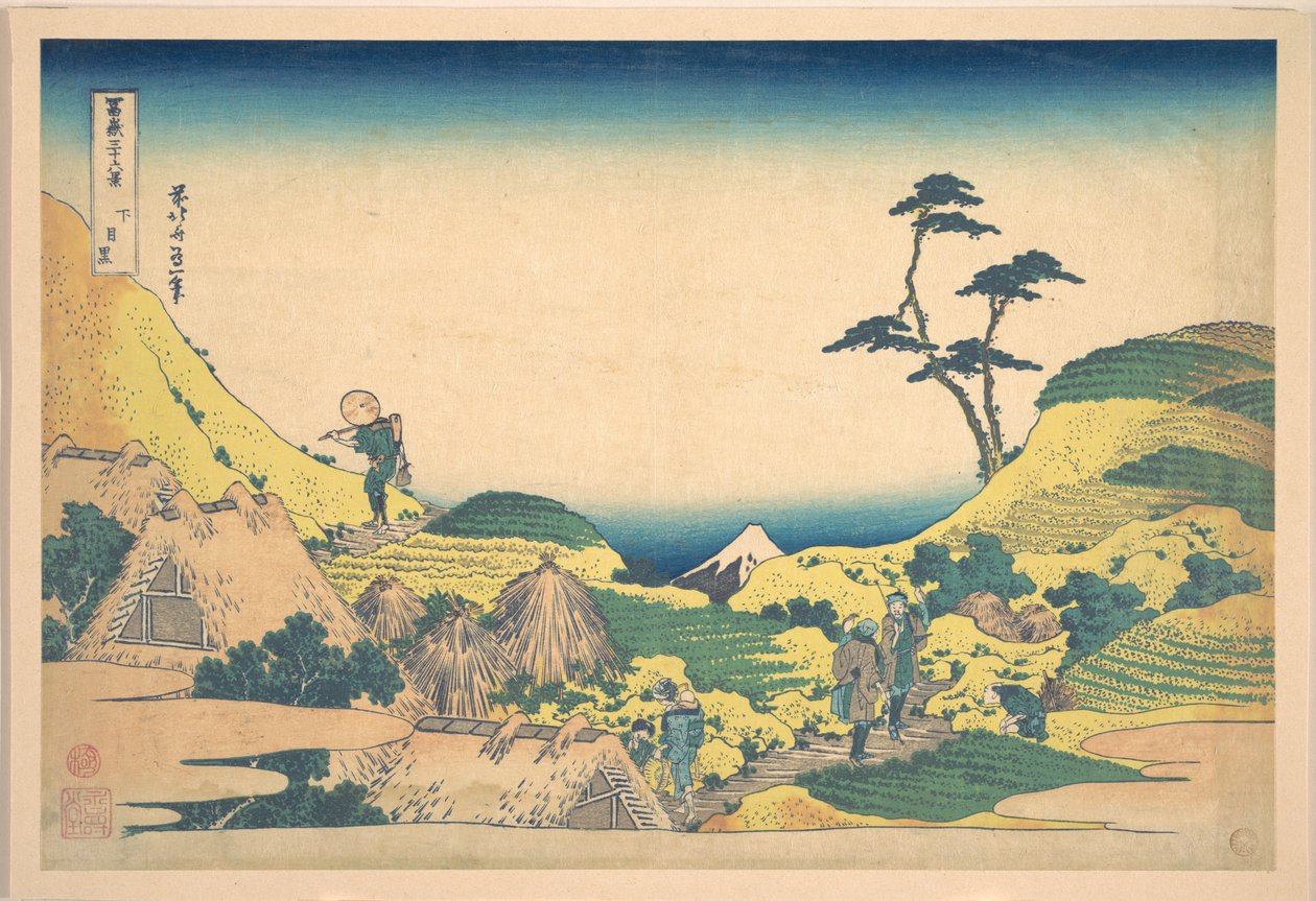 Meguro Inferior (Shimo Meguro), da série «Trinta e seis vistas do Monte Fuji» (Fugaku sanjūrokkei) de Katsushika Hokusai