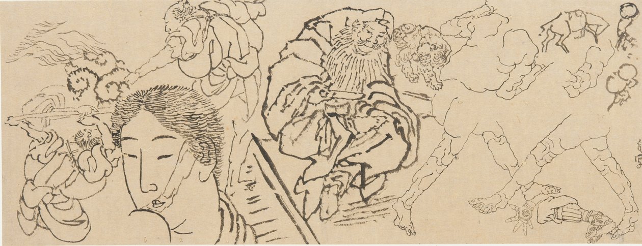 Estudos diversos, final do século XVIII e início do século XIX. de Katsushika Hokusai