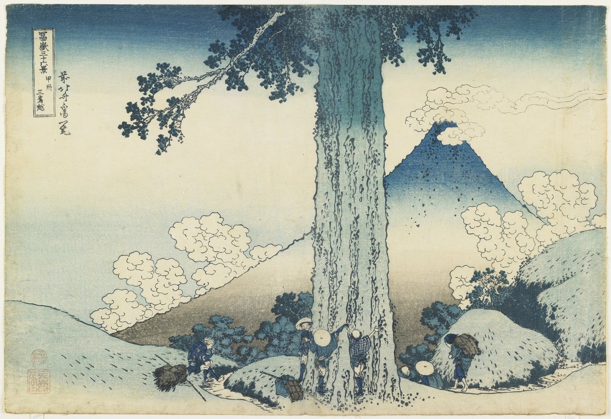 Mishima Pass na província de Ko_shu_, 1831-1834 de Katsushika Hokusai
