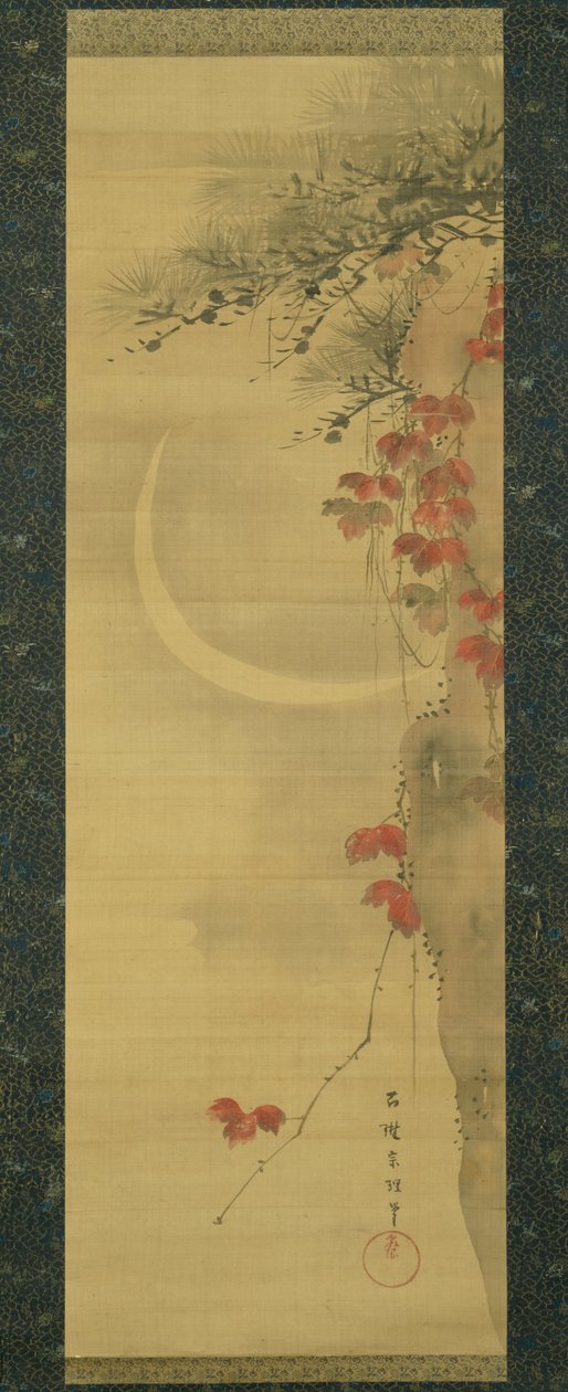 Lua, pinho e bordo de Katsushika Hokusai