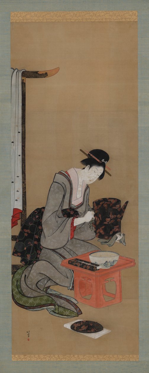 Personalizado de Ano Novo: Maquiagem na Manhã de Ano Novo, período Edo, ca. 1806-1811. de Katsushika Hokusai