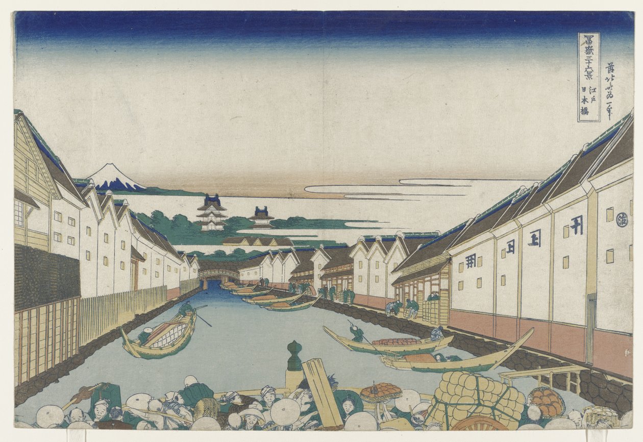 Ponte Nihonbashi em Edo, 1830-33 de Katsushika Hokusai
