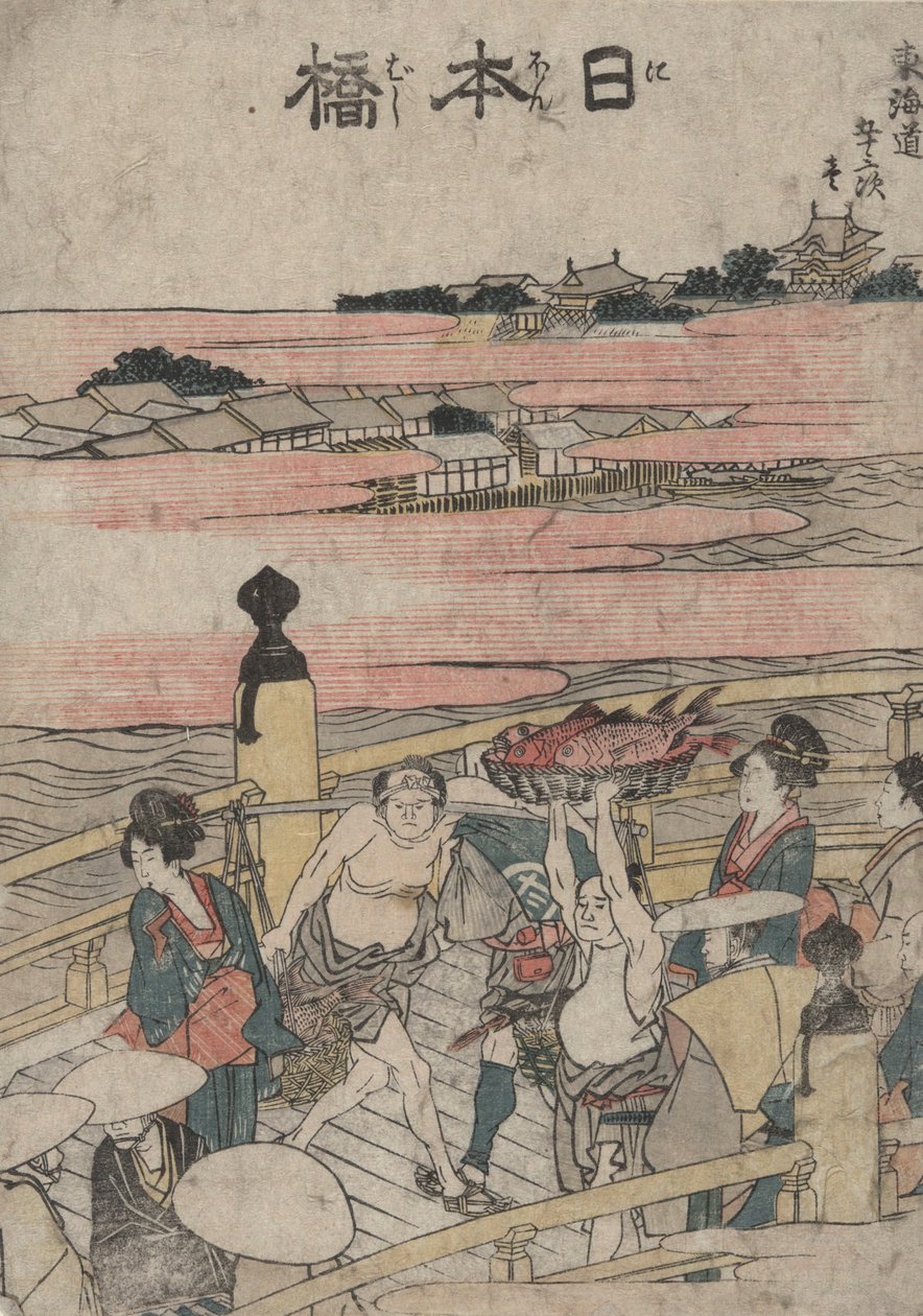 Nihonbashi, da série Designs of the Fifty-three Stations of the Tokaido de Katsushika Hokusai