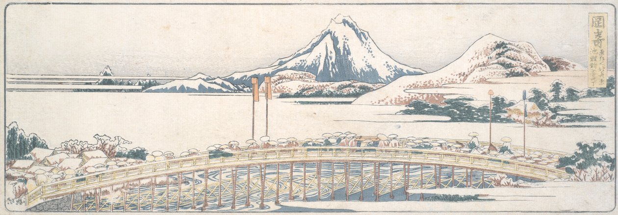 Okazaki, da série Cinquenta e três Posts de Prazeres da Primavera de Katsushika Hokusai