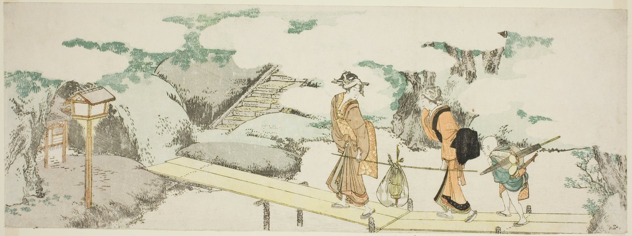 Na passarela de Katsushika Hokusai