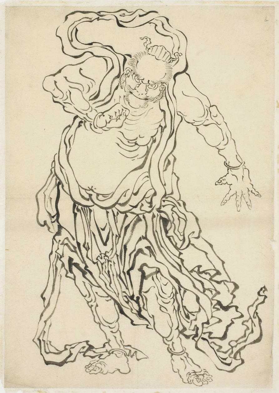 Um dos Nio (A Guardian), c.1815-1849 (tinta sobre papel) de Katsushika Hokusai