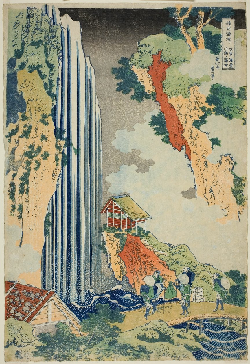 Grau Básico de Abertura Ono Falls Oto Te (Grau Básico de Abertura Ono Shogunate), da Série Te de Katsushika Hokusai