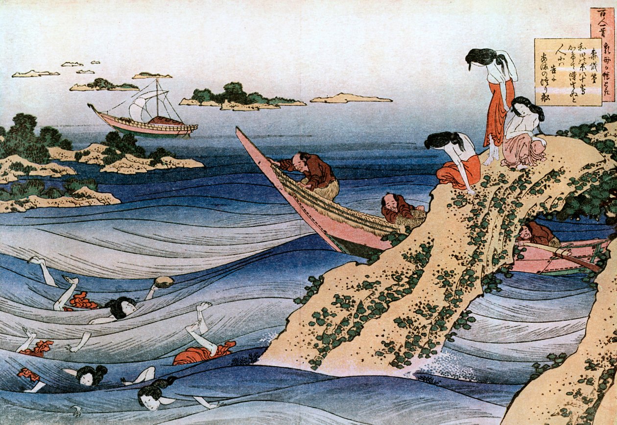 Pesca de ostras, c1785-1849. de Katsushika Hokusai