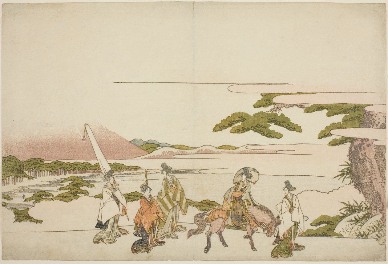 Paródia da viagem oriental de Ariwara no Narihira de Katsushika Hokusai