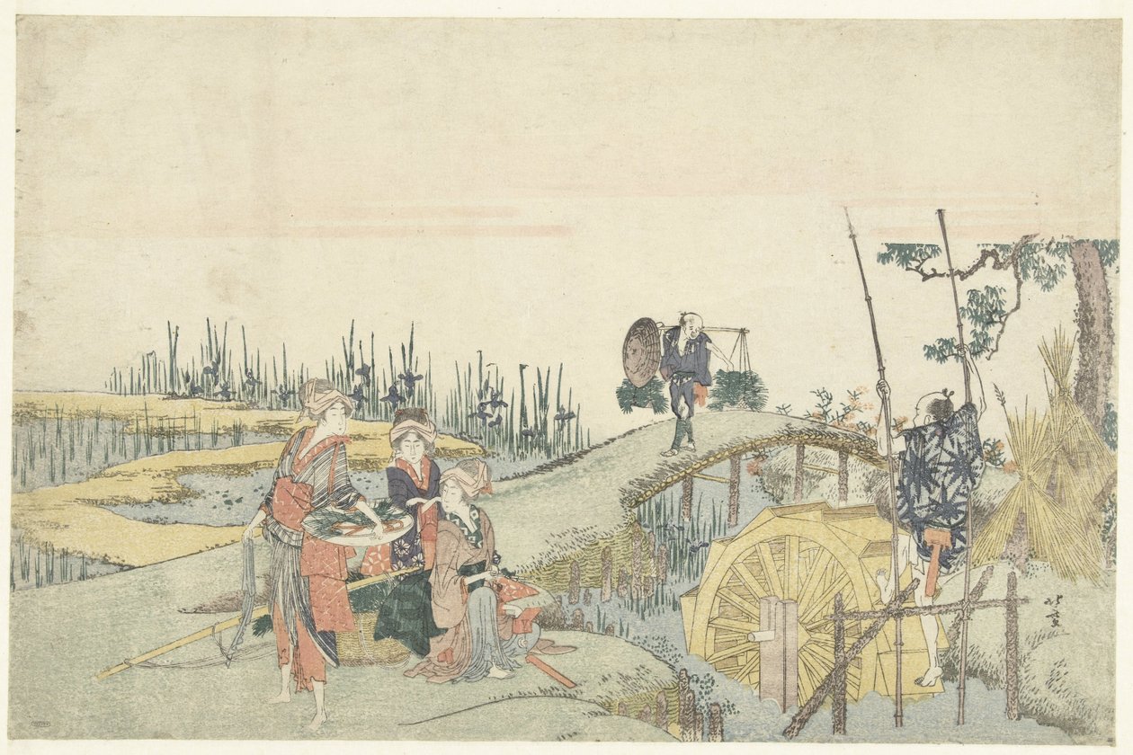 Plantio de arroz de Katsushika Hokusai
