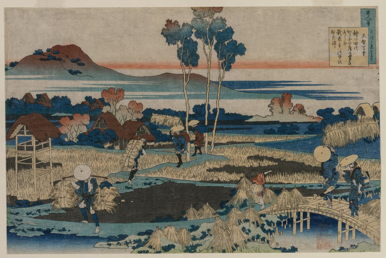 Poema do imperador Tenchi ..., 1835-36. de Katsushika Hokusai