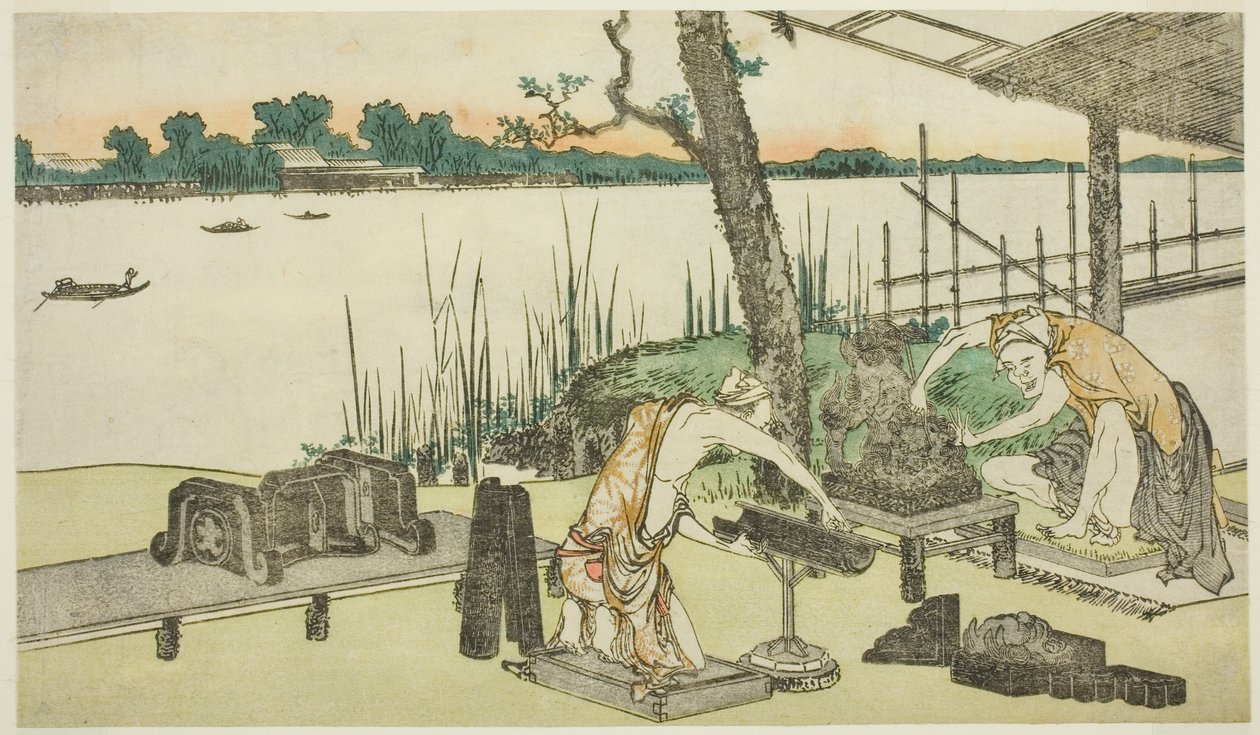Oleiros no Trabalho - Imado de Katsushika Hokusai