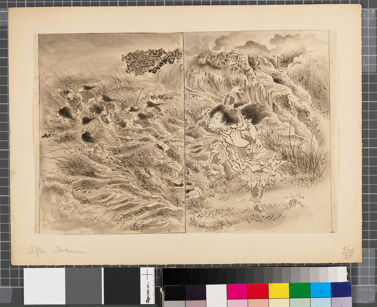Cenas da guerra entre o Japão e a Coreia, finais do século XVIII e primeira metade do século XIX (tinta e aguada sobre papel) de Katsushika Hokusai