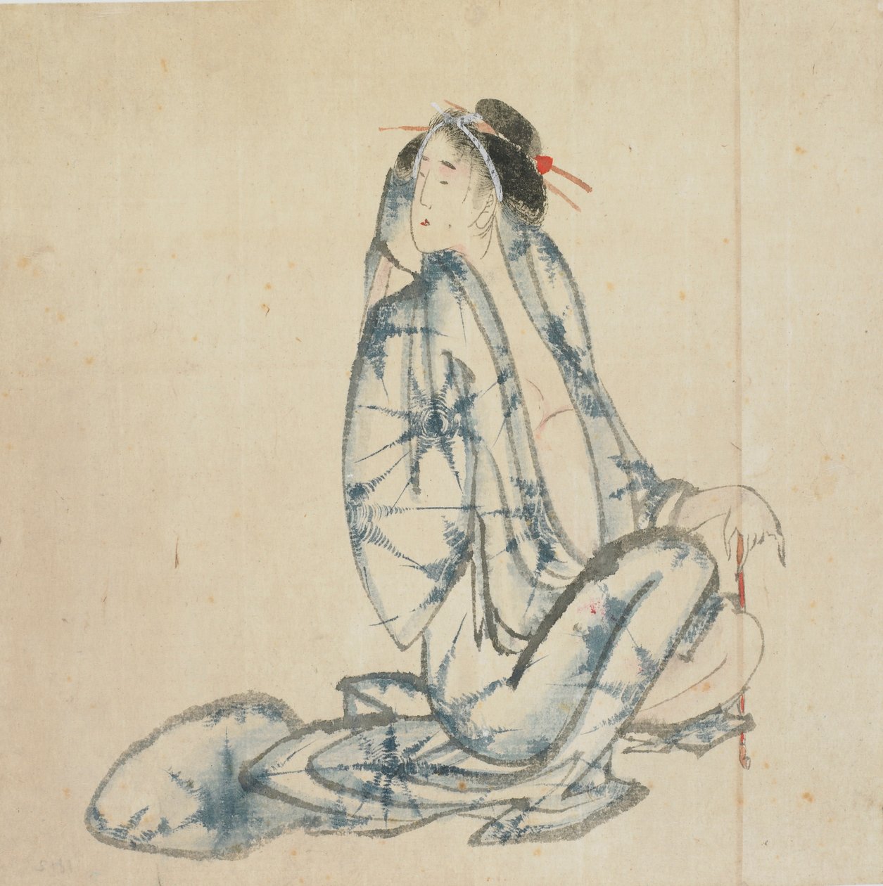 Cortesã sentada, final do século XVIII e início do século XIX. de Katsushika Hokusai